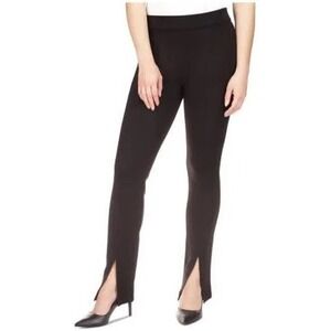 Michael Kors Black Ponte Knit Split‎ Hem Career Pants XS